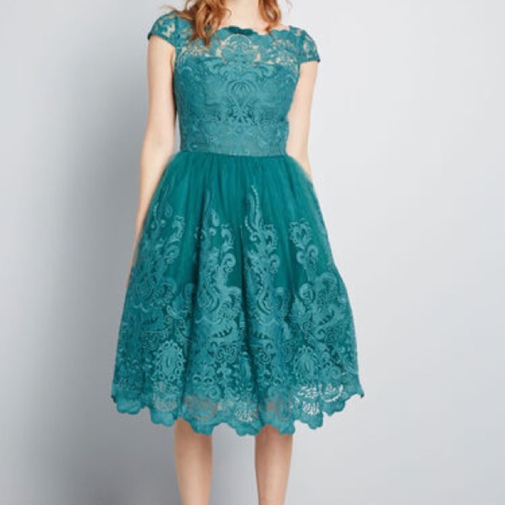 Teal Lace Dress
